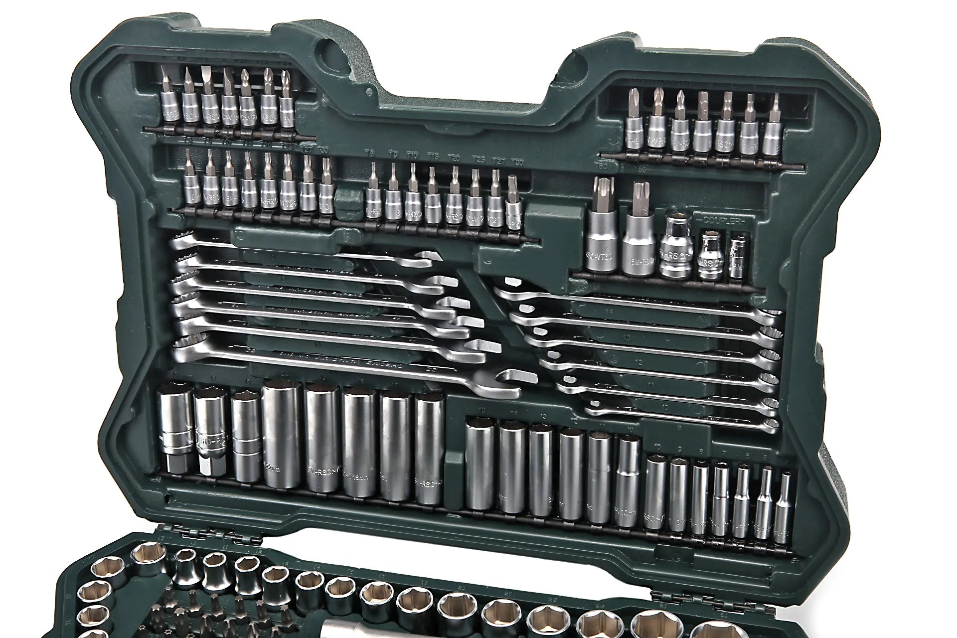 Coffret de Douilles Mannesmann 215 Pièces – Cliquets 1/4", 3/8", 1/2" – Acier Chrome Vanadium – Set Complet en Mallette Rigide