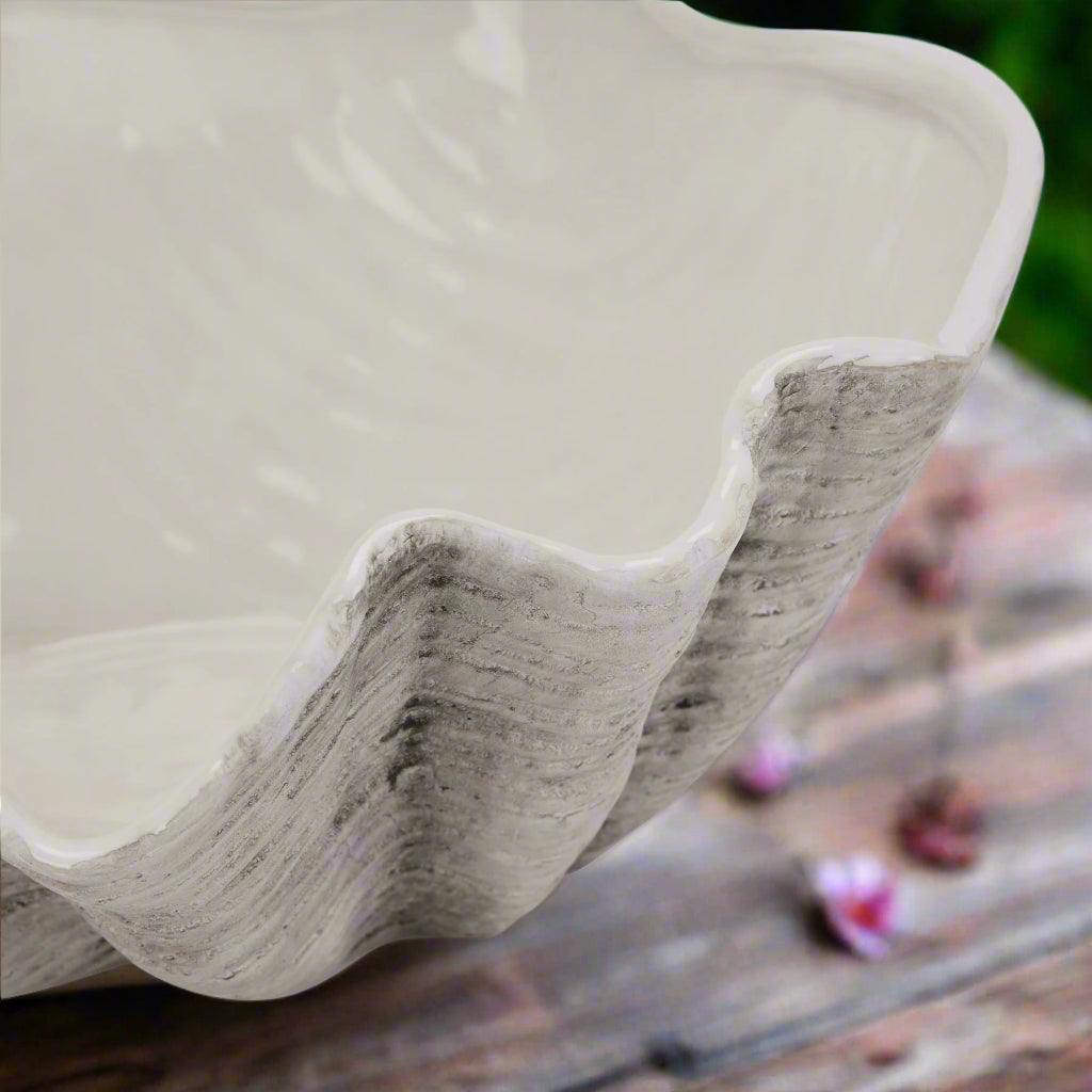 Grand Saladier Coquillage en Céramique – Design Élégant et Moderne
