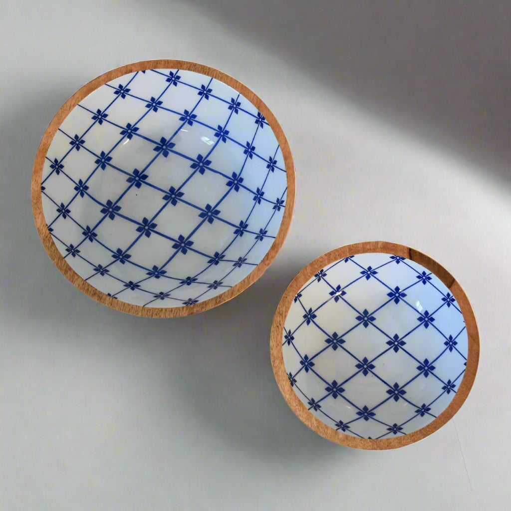 Lot de 2 Bols en Porcelaine Bleu et Blanc – Motifs Traditionnels Élégants