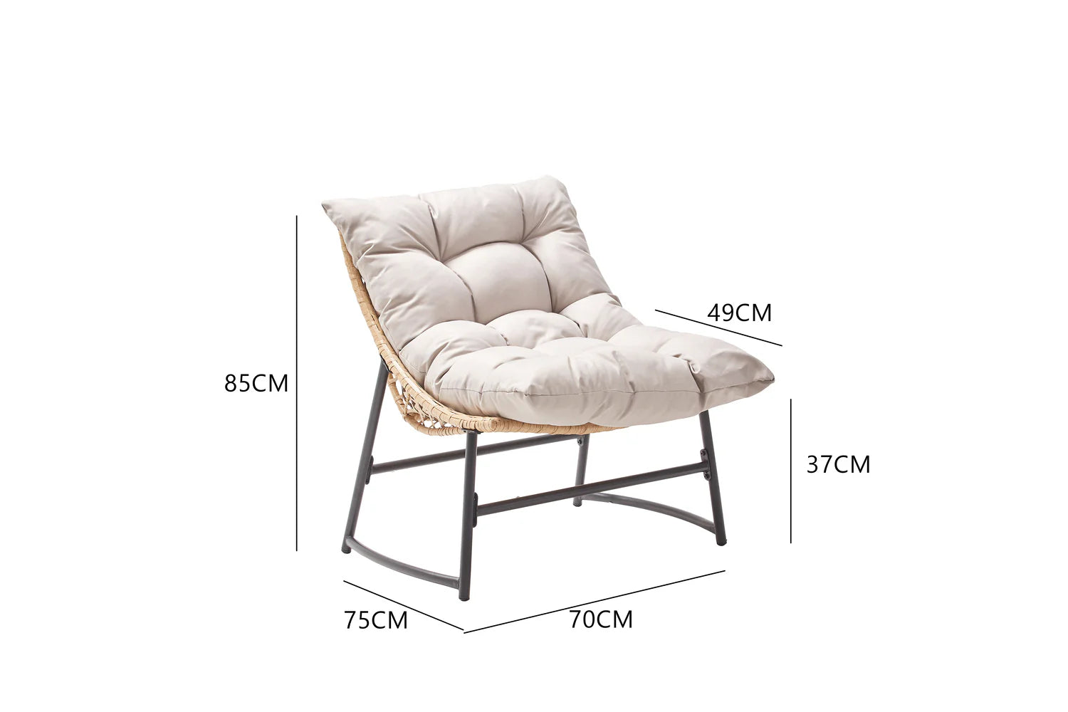 Salon de jardin GUAHANA – Ensemble canapé, fauteuils et table basse en résine tressée avec plateau en verre trempé
